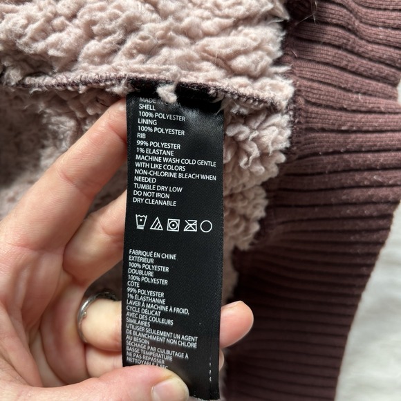 PrAna Diva Bomber Quilted Sherpa Lined Jacket Womens S Brown Wood Outdoor GORP - Picture 11 of 16